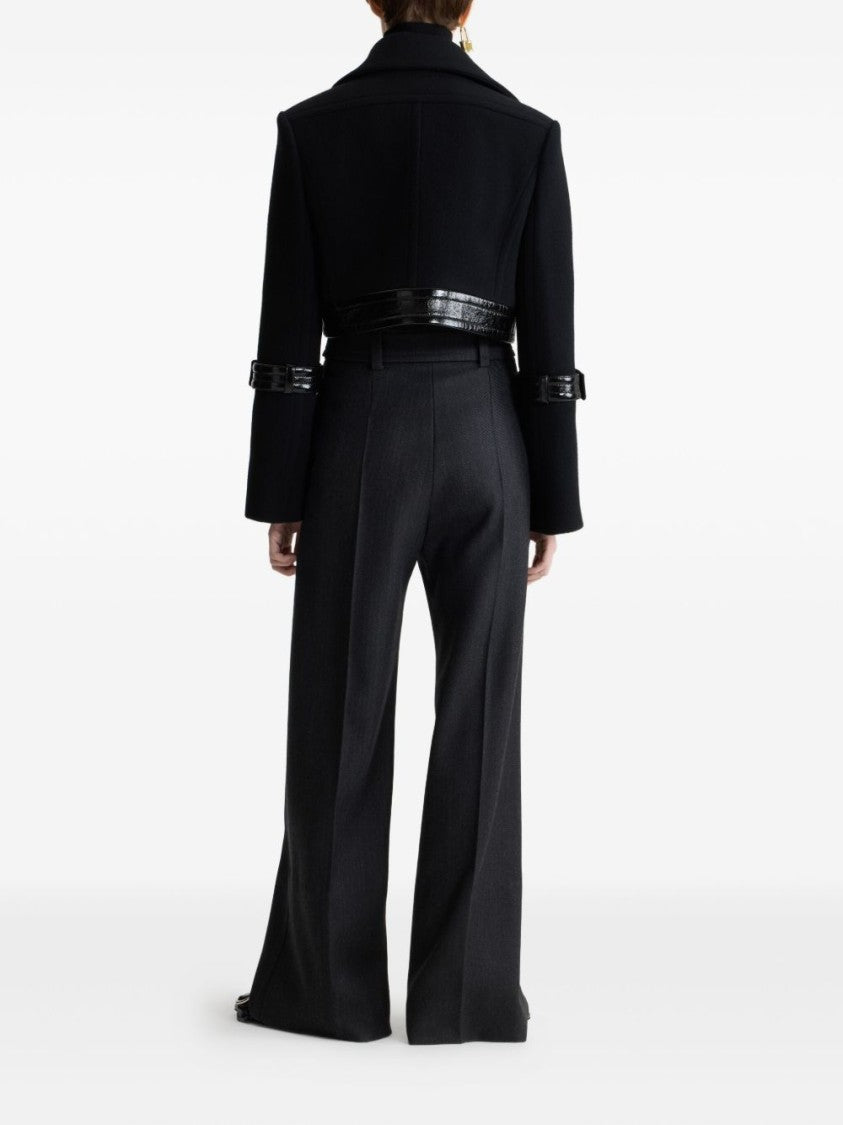 Patou Cropped Lock Jacket In Sustainable Wool Blend