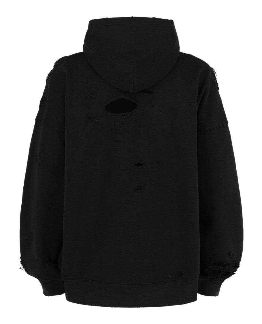 Balenciaga Mirror Distressed Cotton Hoodie