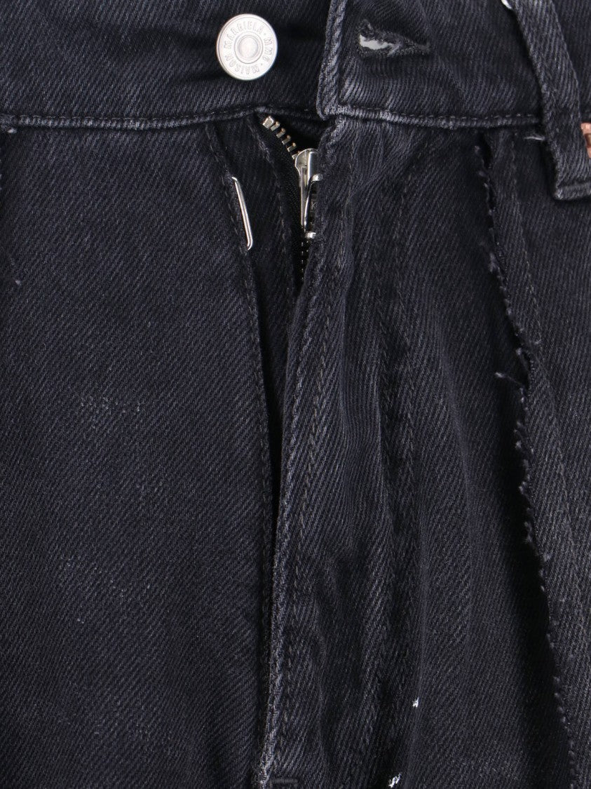 Mm6 By Maison Margiela Baggy Jeans In Black Cotton Denim