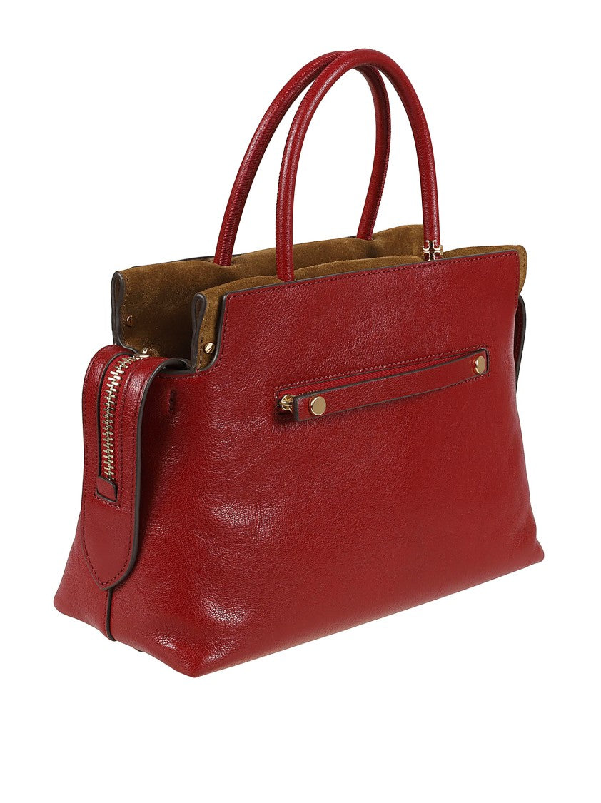 Tory Burch Calf Leather Bag With Suede Trim