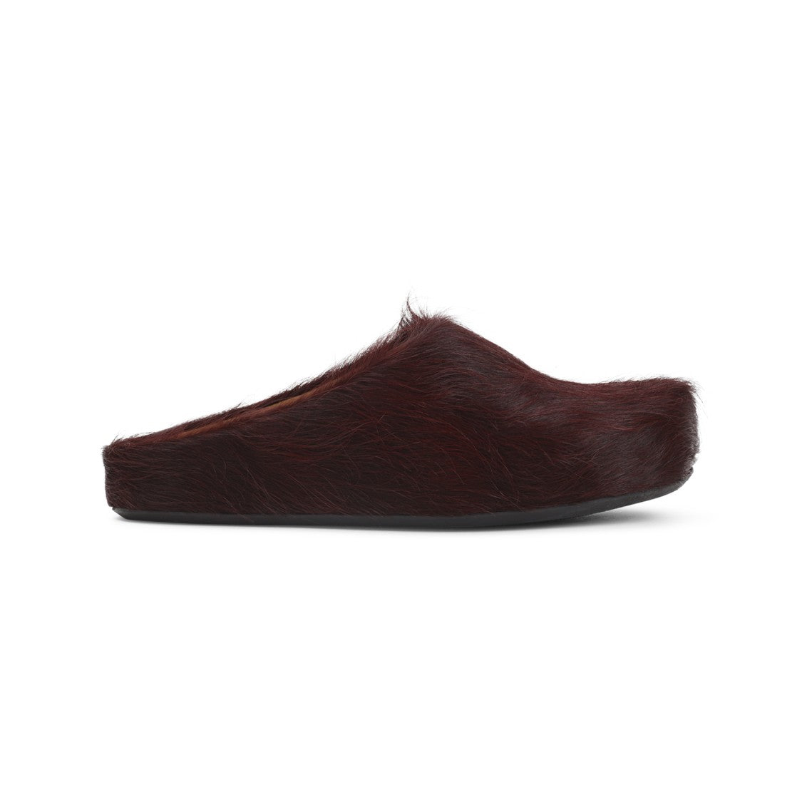 Marni Wild Cherry Calf Hair Fussbett Sabot Mules