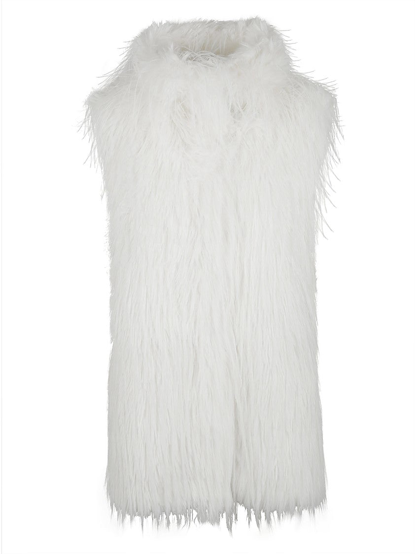 Pinko Fluffy Textured Waistcoat With High Neckline