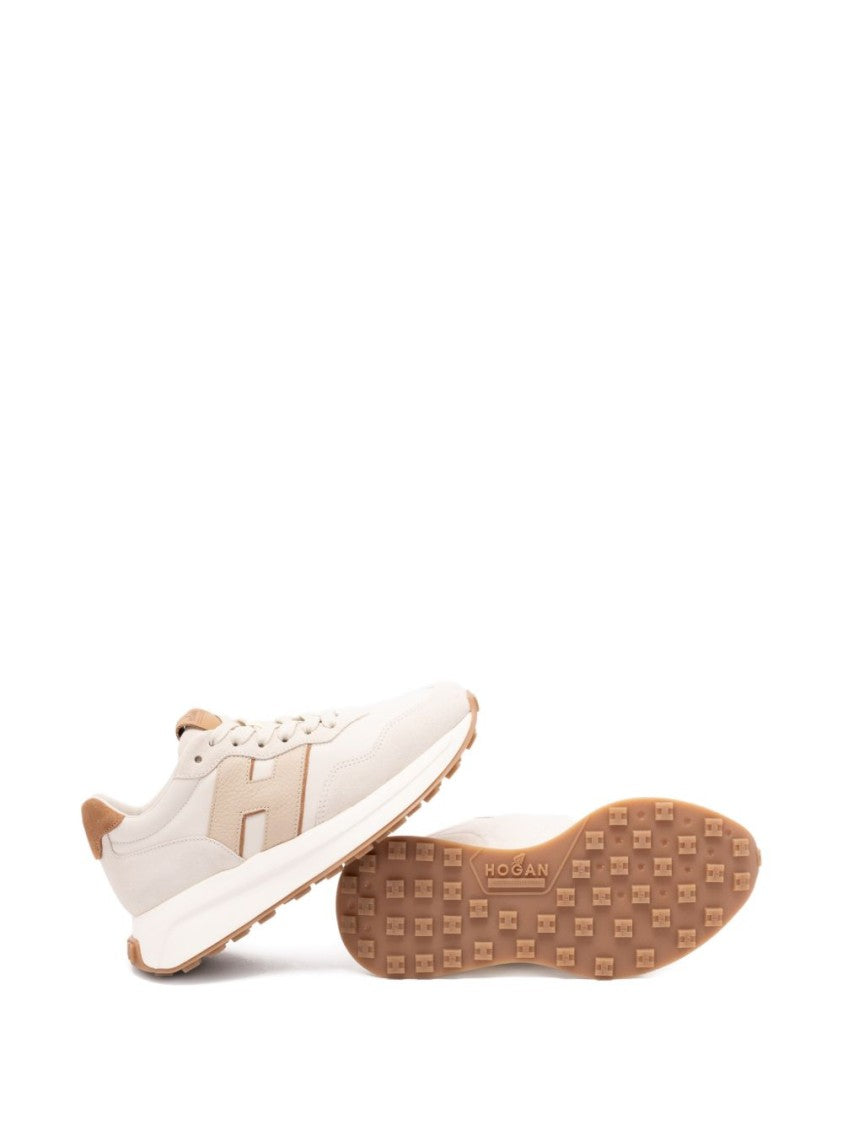 Hogan Beige Sneakers With Silk