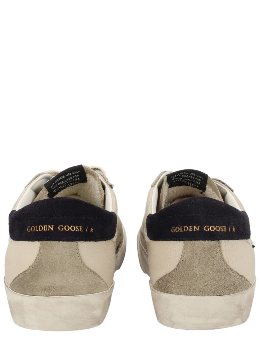 Golden Goose Vintage Off-White Distressed Leather Sneakers