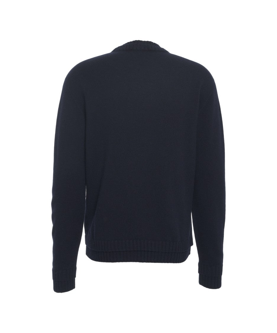 Atomo Factory Timeless Knit Sweater With Crew Neckline And Ribbed Details