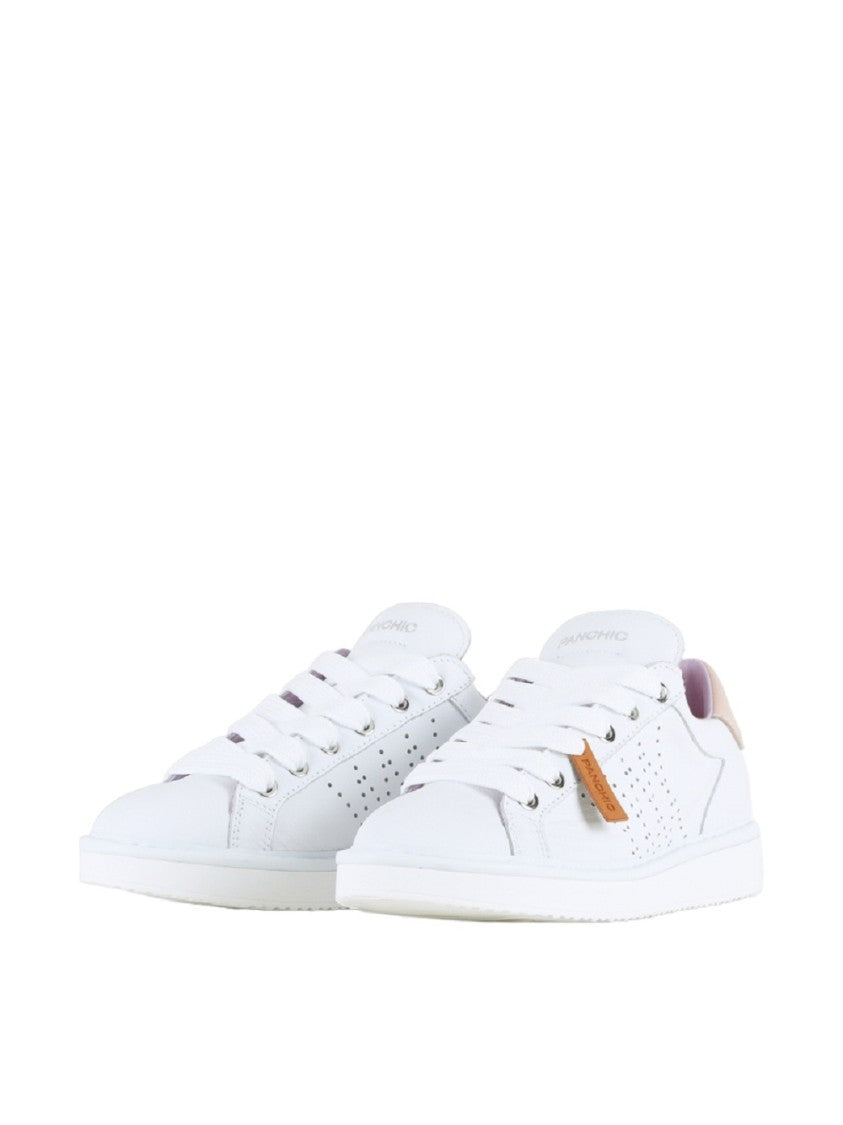 Panchic White Nappa Leather Sneakers