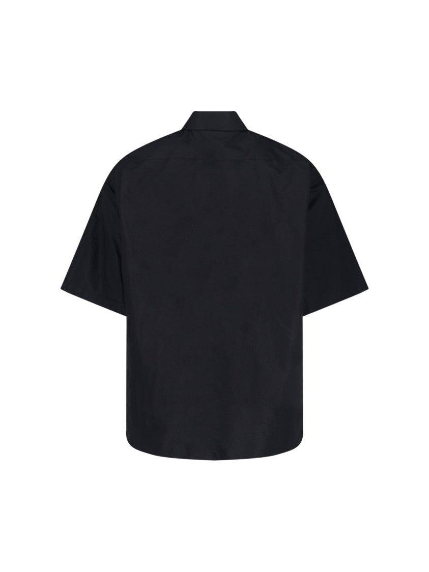 Balenciaga Oversized Black Cotton Short Sleeves Shirt