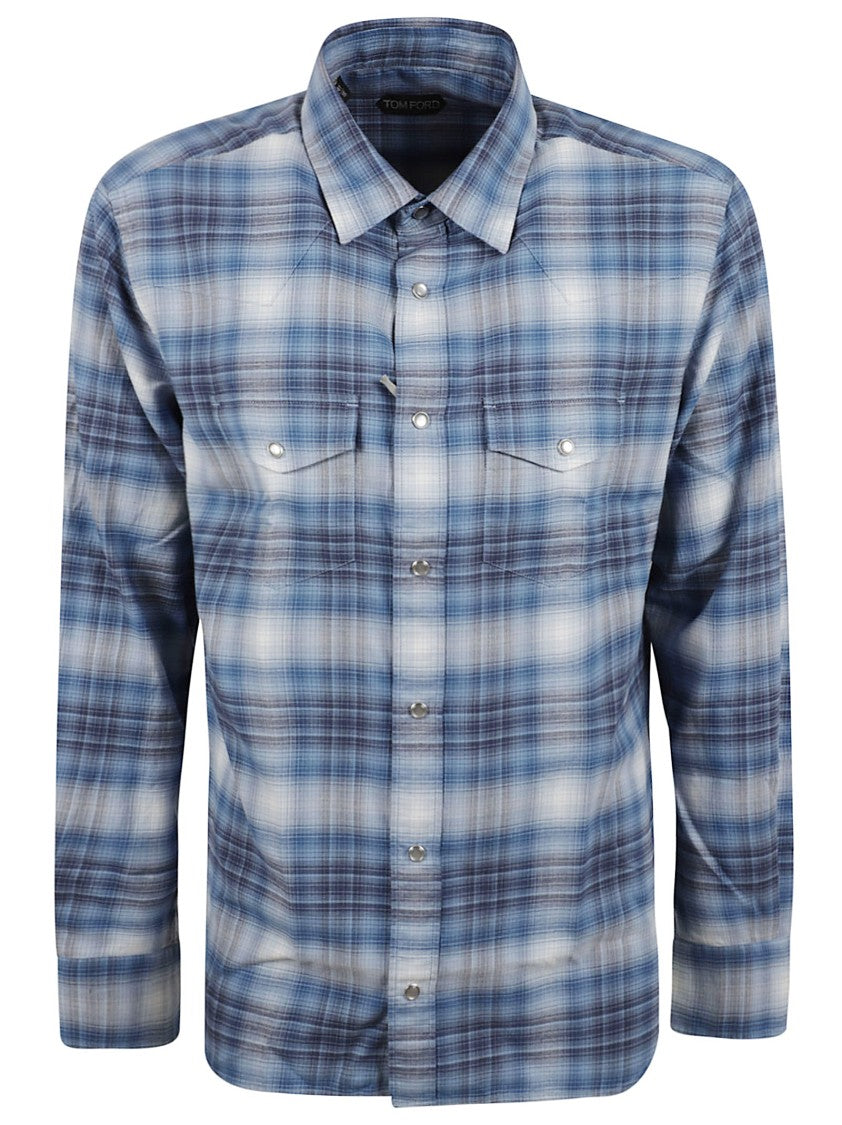Tom Ford Classic Plaid Shirt With Structured Collar