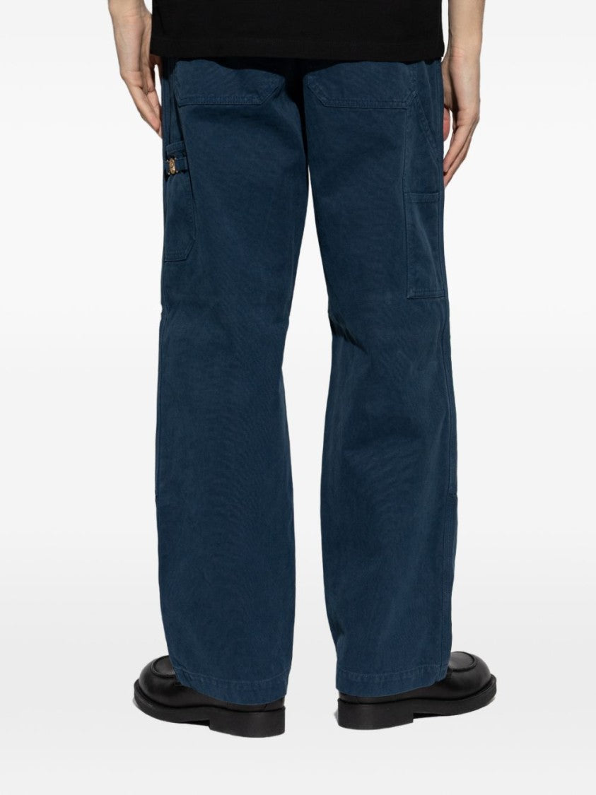 Versace Silk And Nylon Tailored Straight Trousers