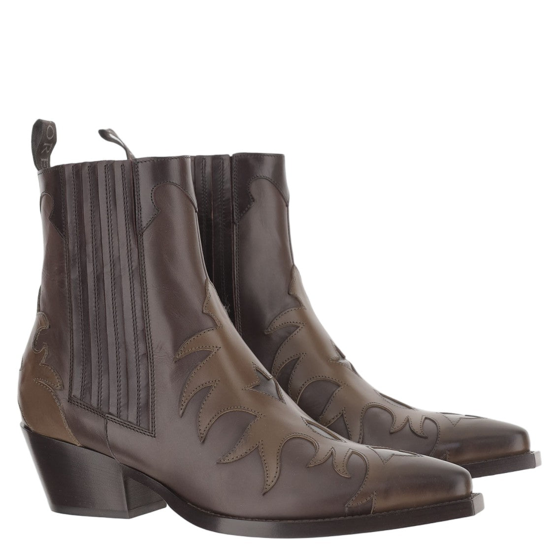 Sartore Parma Leather Ankle Boots With Tapered Toe And Decorative Stitching