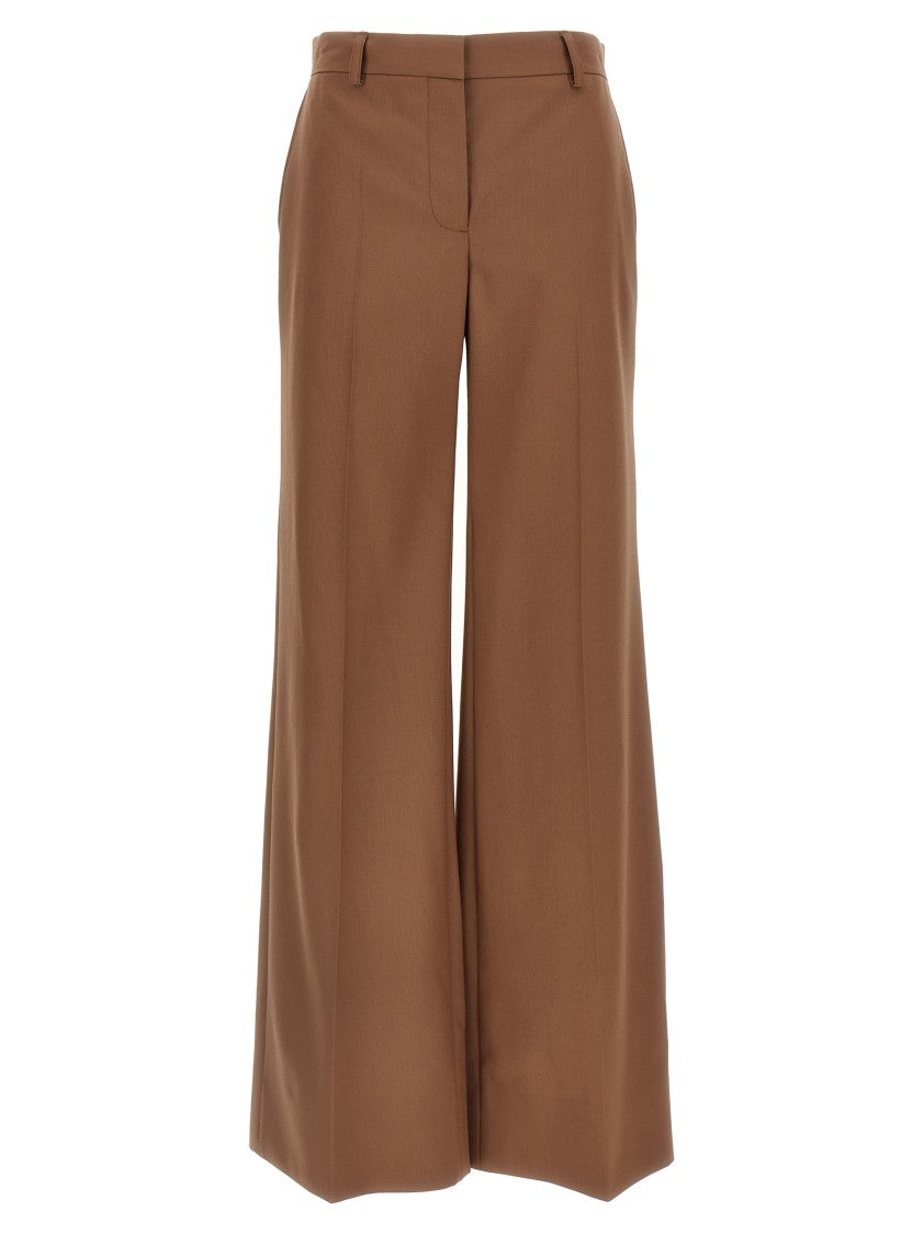 Stella Mccartney Flared Brown Wool Trousers