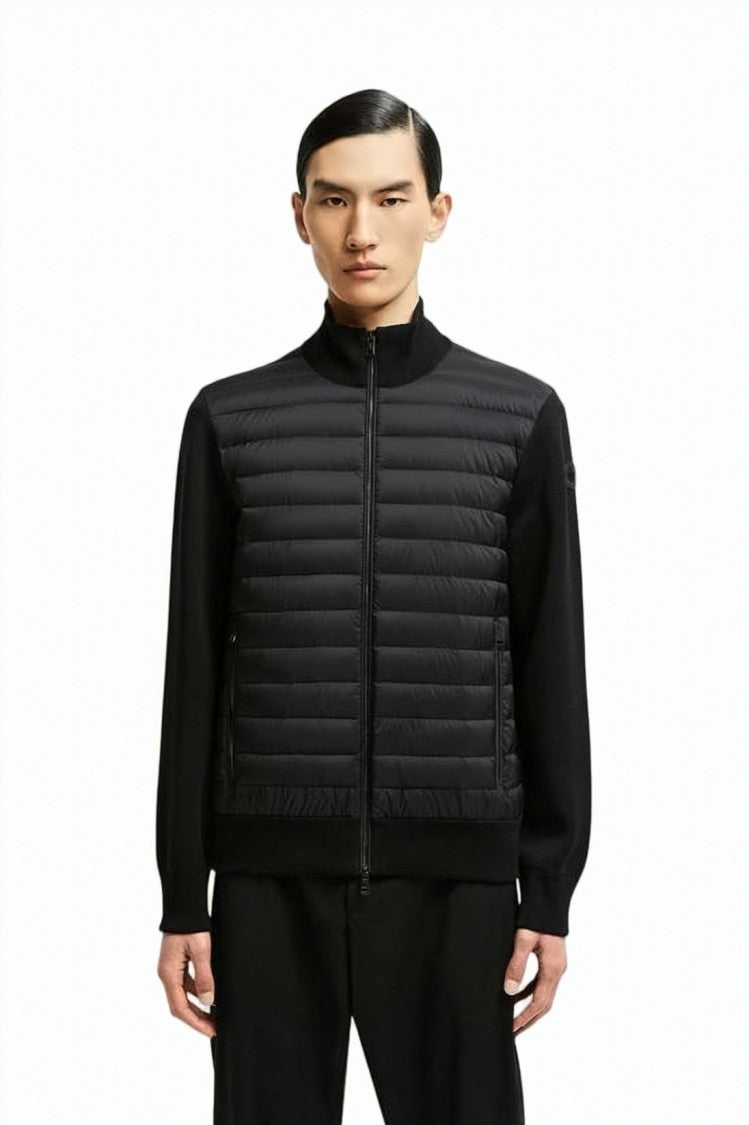 Moncler Fitted Black Jacket With Adjustable Waist And Hood