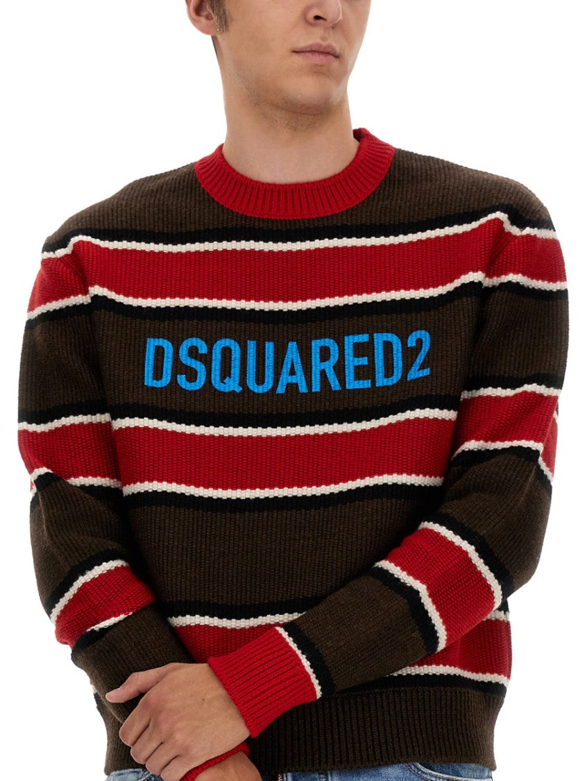 Dsquared2 Horizontal Striped Knit Sweater
