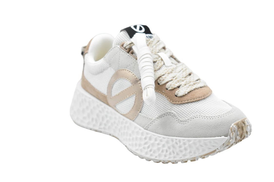No Name Nude Suede Fabric Textured Sole Sneakers