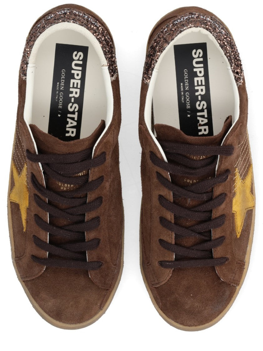 Golden Goose Brown Super-Star Yellow Patch Sneakers