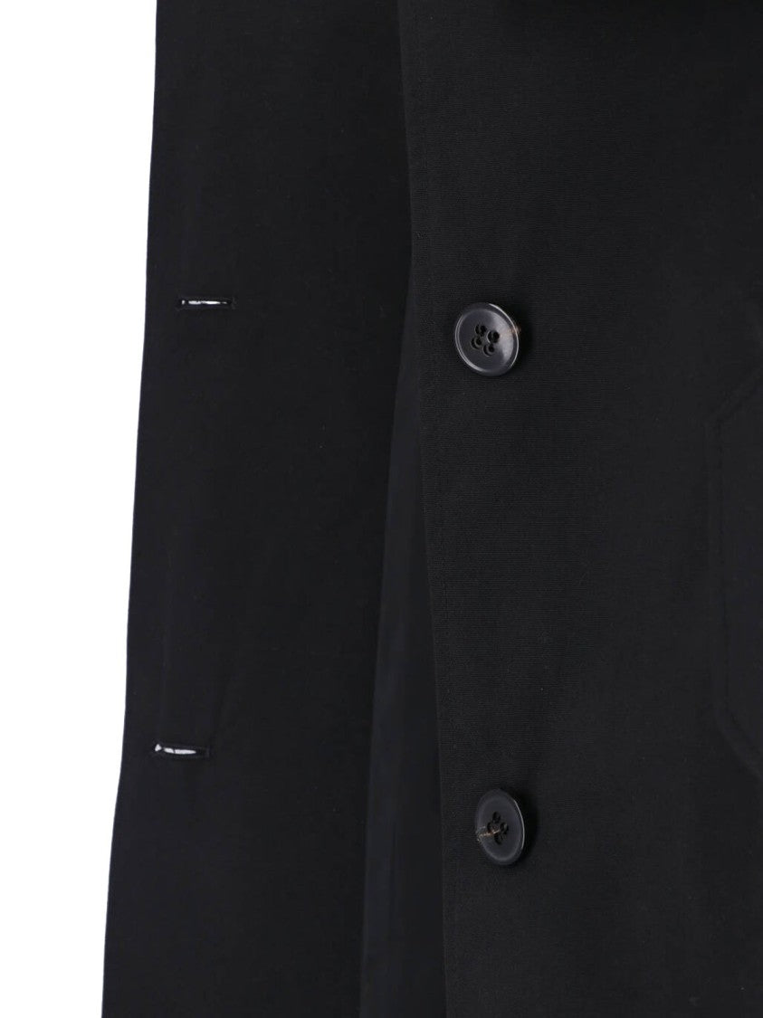 Dondup Black Cotton-Blend Canvas Trench Coat