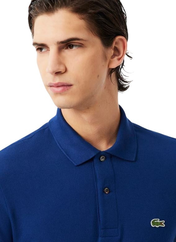 Lacoste China Blue Long Sleeves Cotton Polo