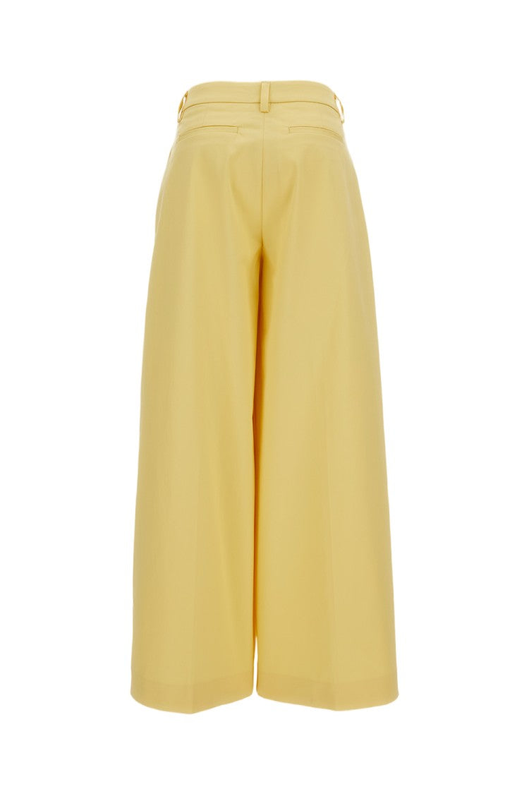 The Latest High-Rise Gabardine Trousers With Wide Leg Silhouette