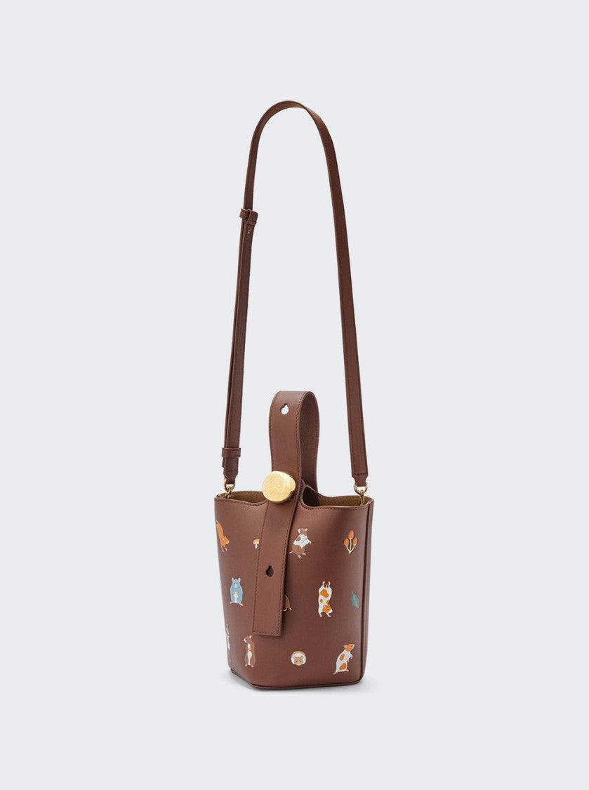 Loewe Hamster Mini Pebble Bucket Bag Havana