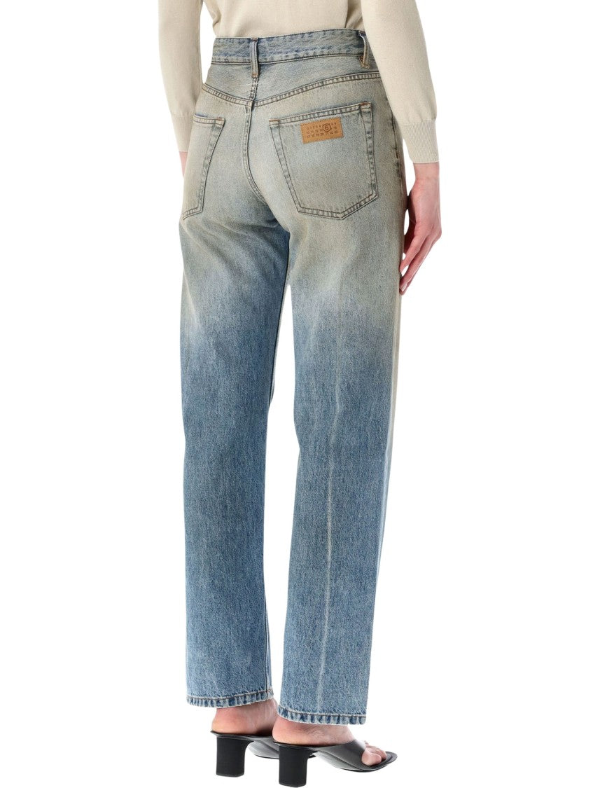 Mm6 By Maison Margiela Straight Denim Crop Cropped Jeans