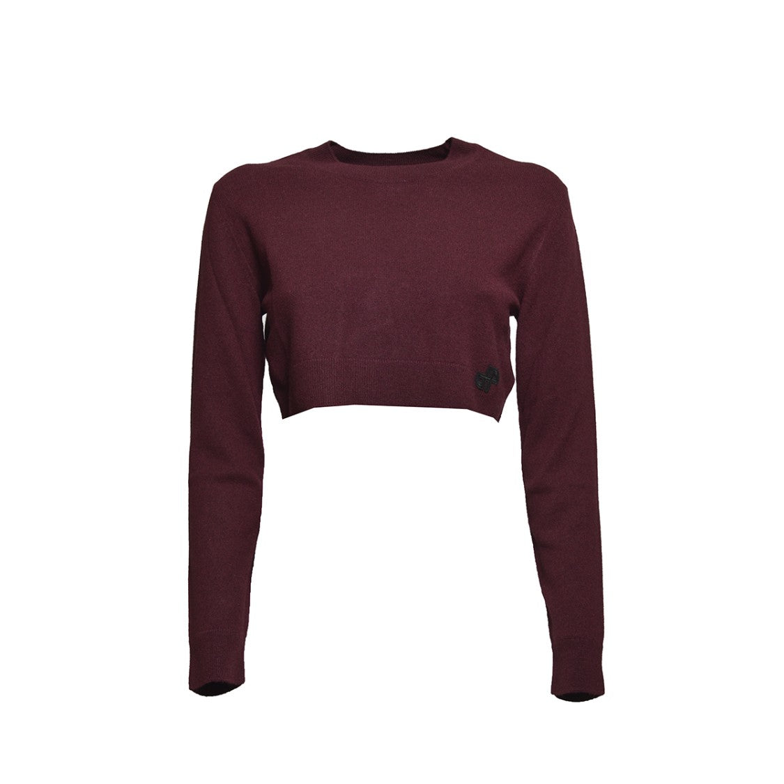 Patou Wool Cashmere Cropped Sweater - Bordeaux