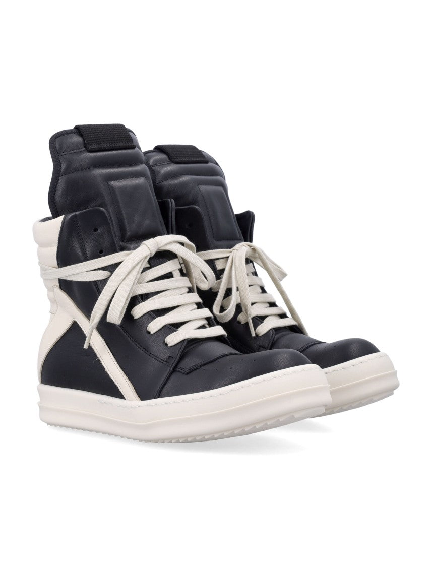 Rick Owens Temple Geobasket Leather Woman's Sneakers