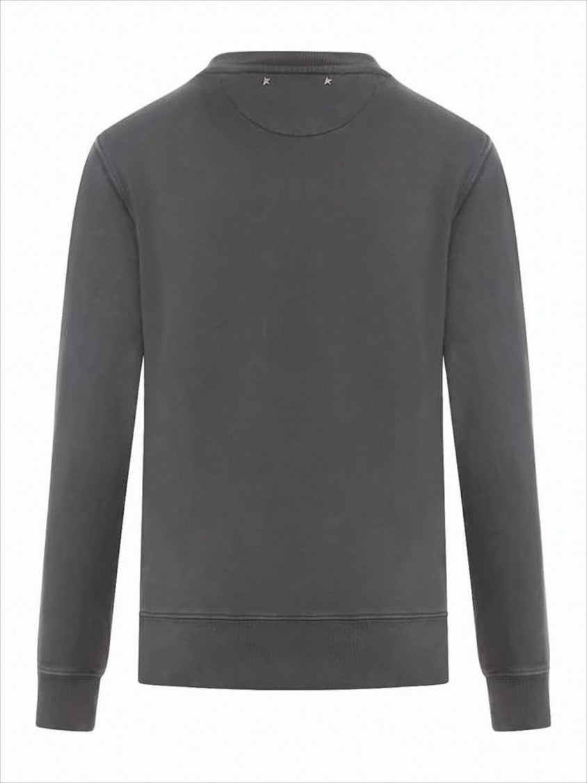 Golden Goose Long-Sleeve Dark Grey Sweatshirt With Metallic Embellishments