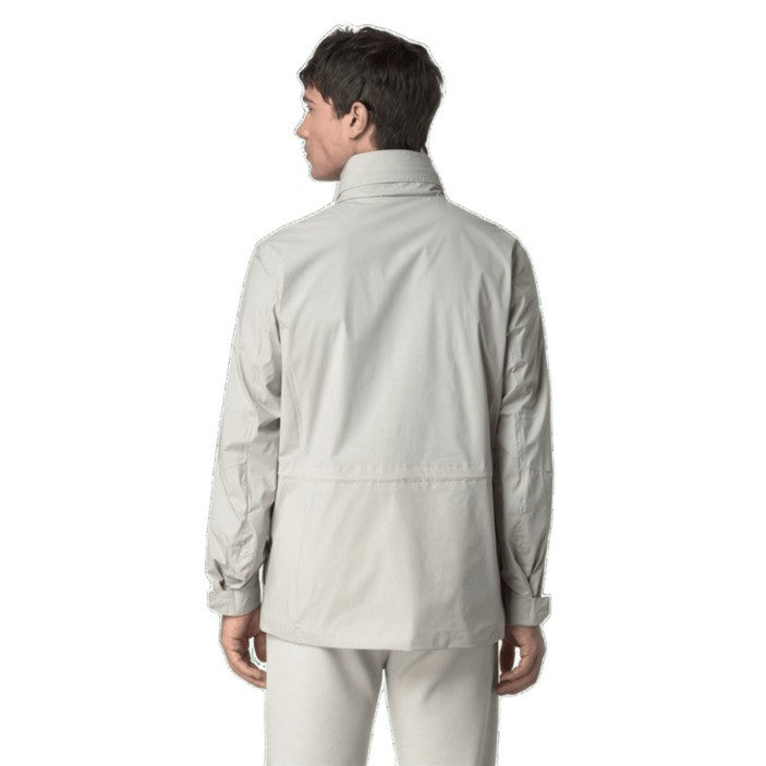 K-Way Beige Field Jacket With Adjustable Hood