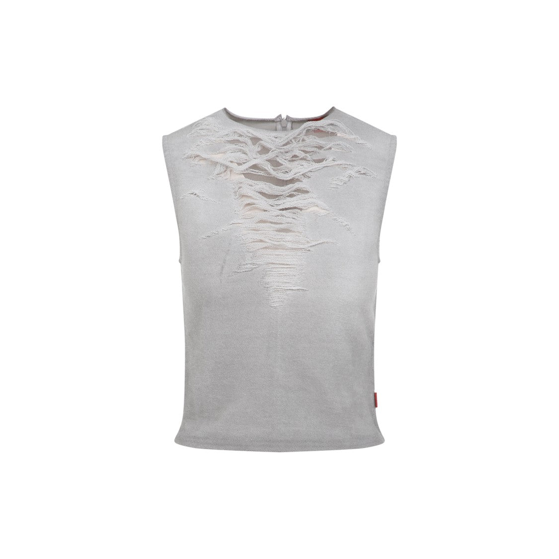 Diesel Distressed Sleeveless Top With Frayed Detail