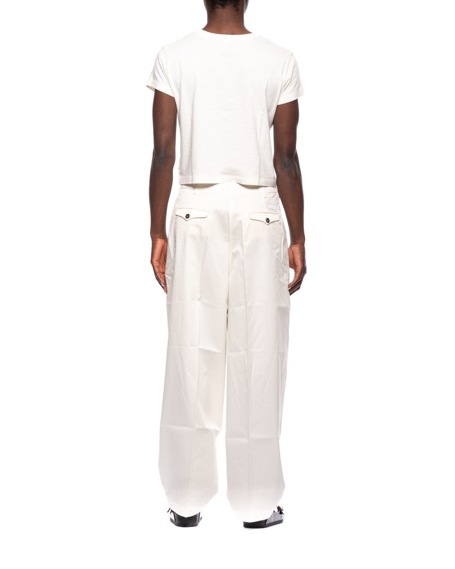 Nine In The Morning Ivory Nerea Cotton Oversized Cargo Pants