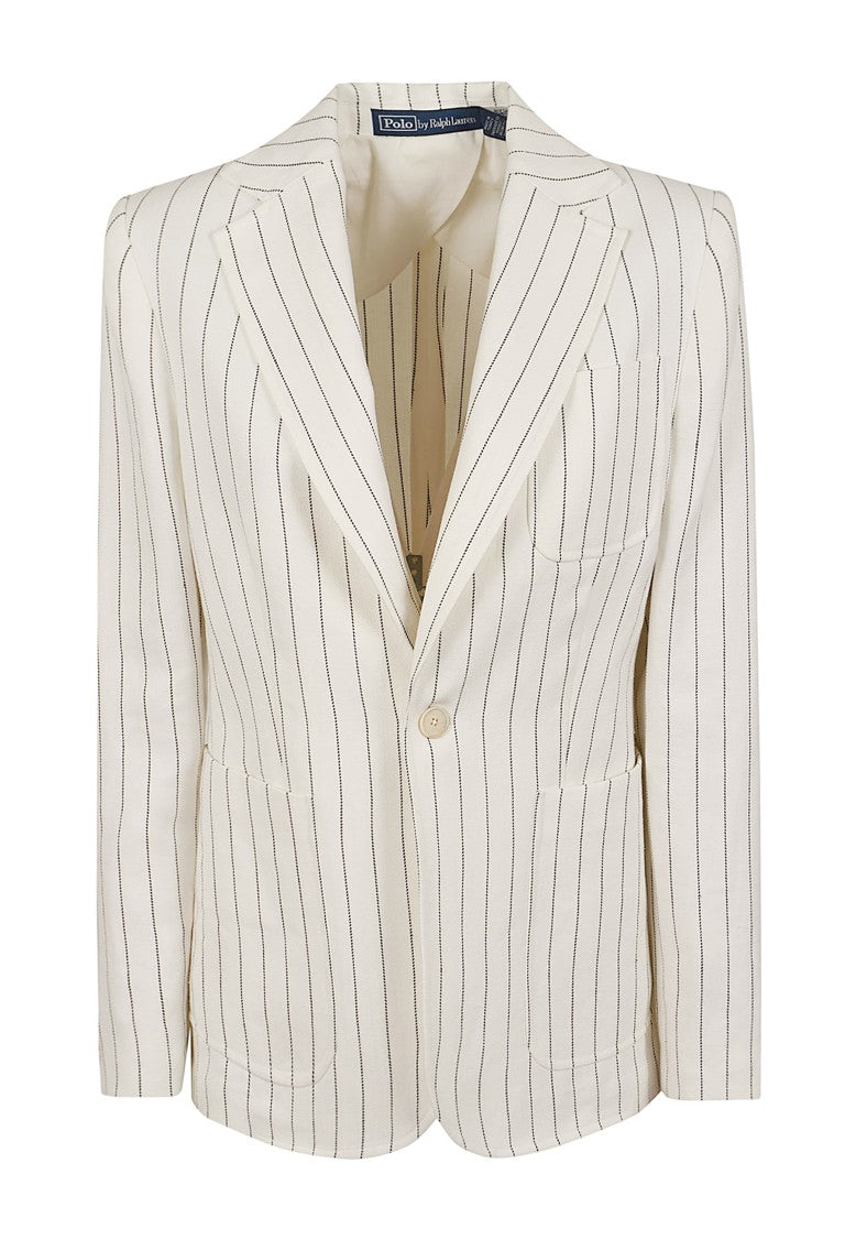 Polo Ralph Lauren Ivy League Blazer In Textured Cream Hemp