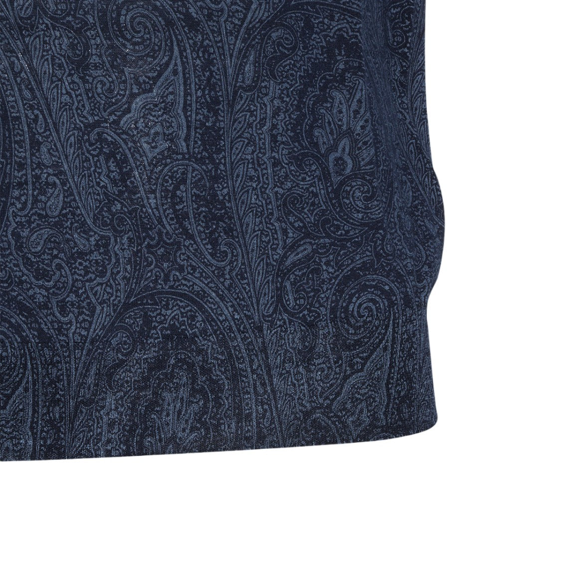 Etro Dark Blue Polo Shirt With Intricate Paisley Pattern