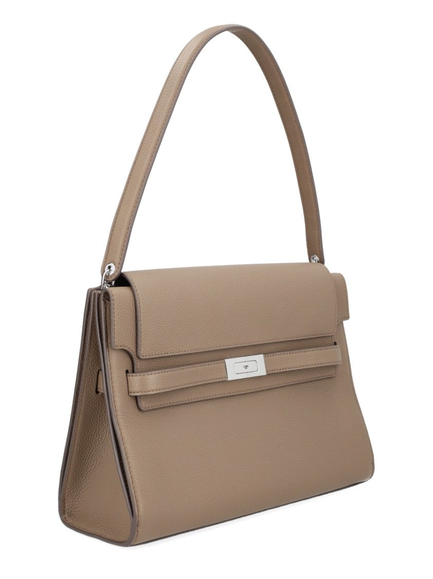 Tory Burch Neutrals Lee Radziwill Structured Leather Tote Bag