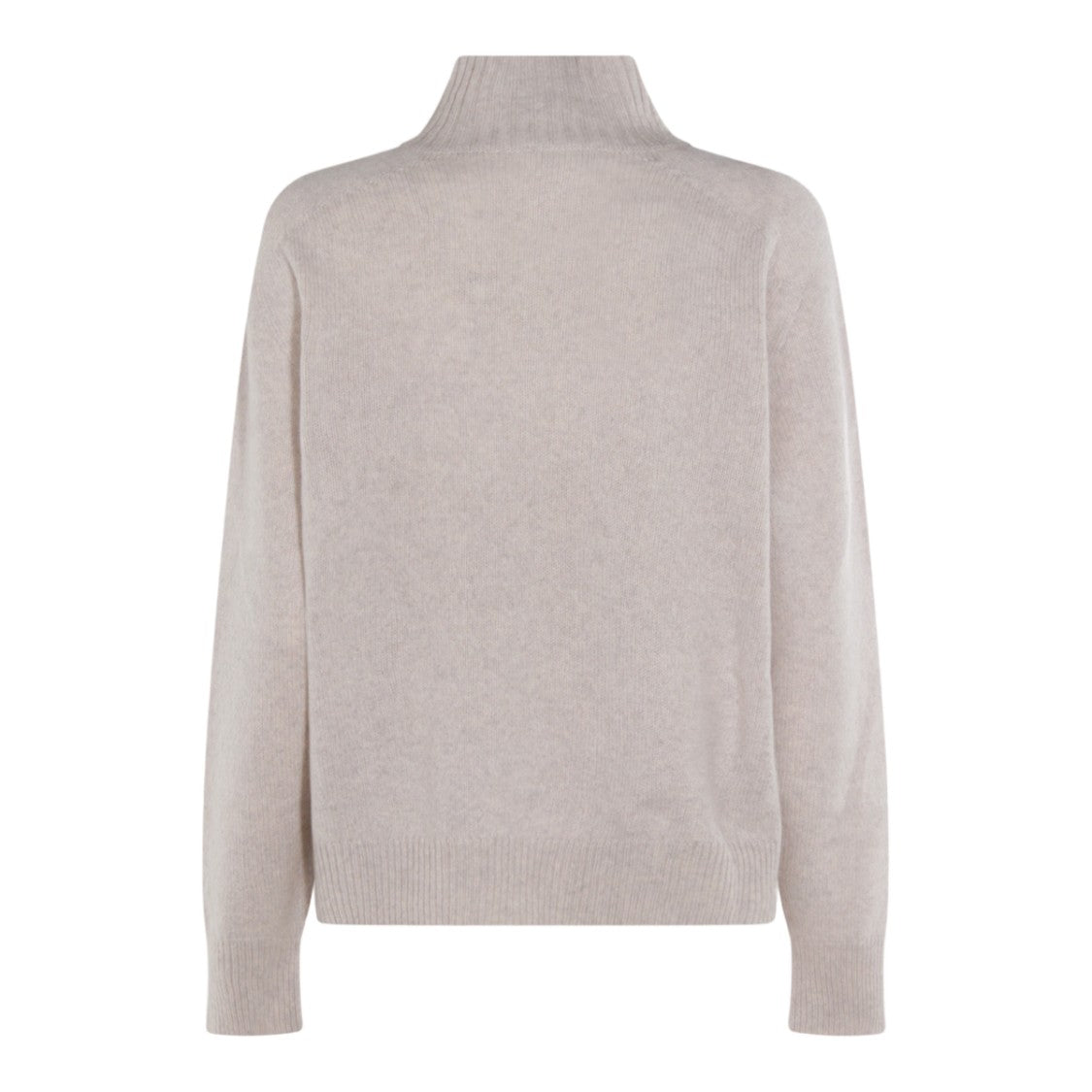 Malo Ribbed High Neckline Sweater With V-Notch