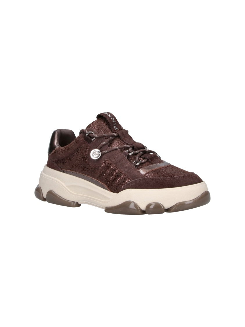 Pinko Brown Athena Leather Sneakers