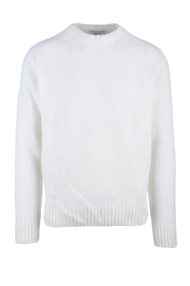 Filippo De Laurentiis White Alpaca Wool Polyamide Men's Crew Sweater