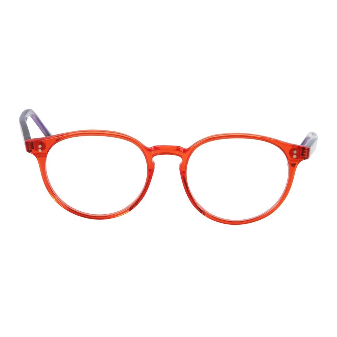 Kador Jonas/N-52 Translucent Orange Round Frame Kador Eyeglasses
