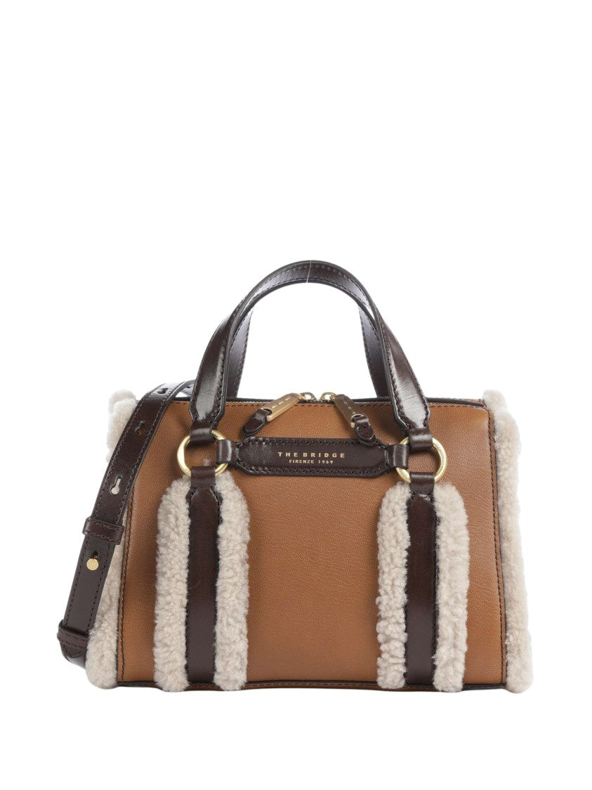 The Bridge Structured Shoulder Bag With Eco And Faux Fur Accents