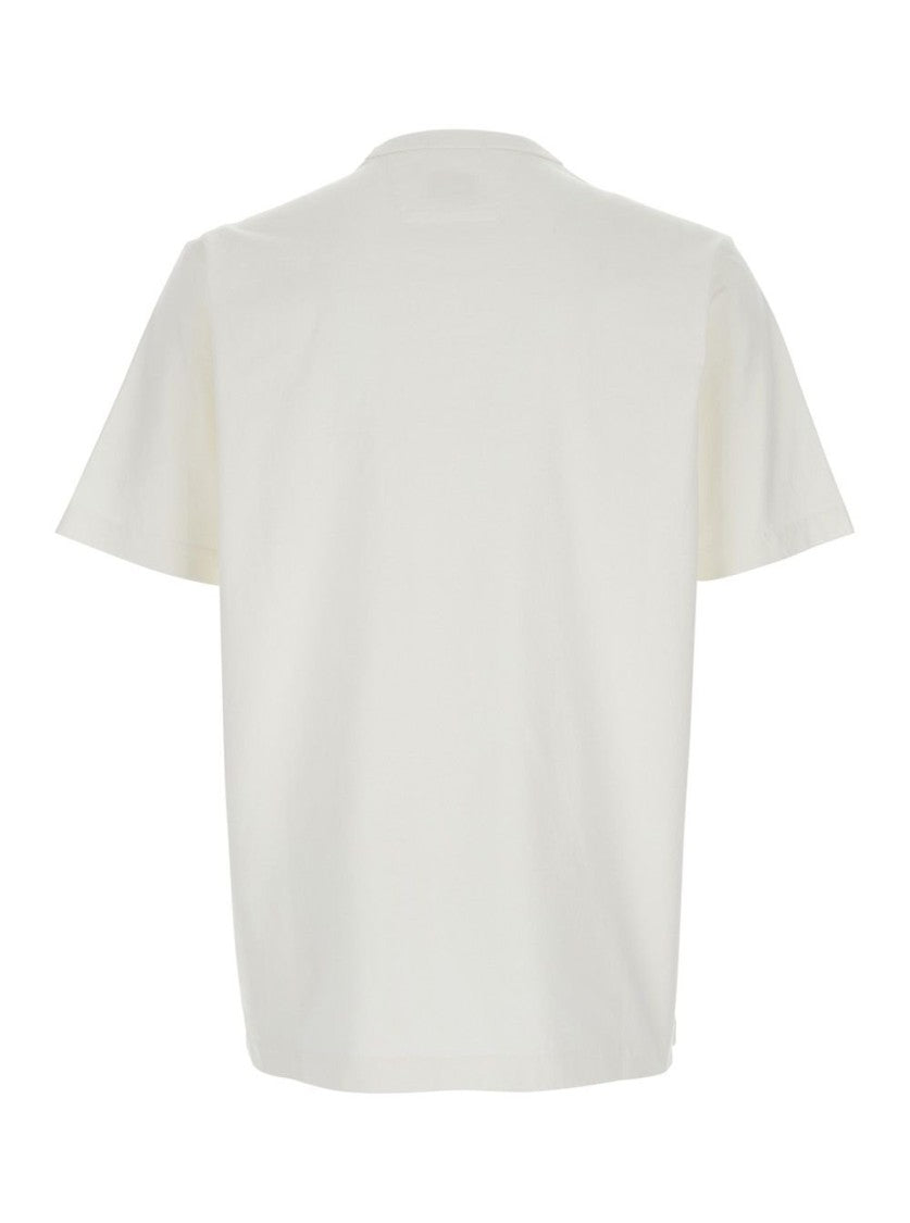 C.P. Company Minimalist White Short-Sleeved T-Shirt With Logo Patch