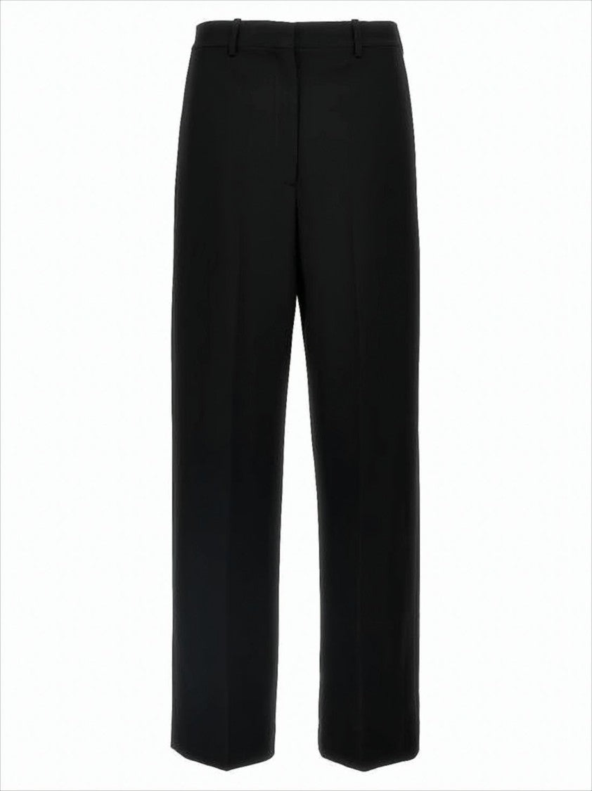 Theory Straight-Leg Black Tailored Pants With Mid-Rise Waist