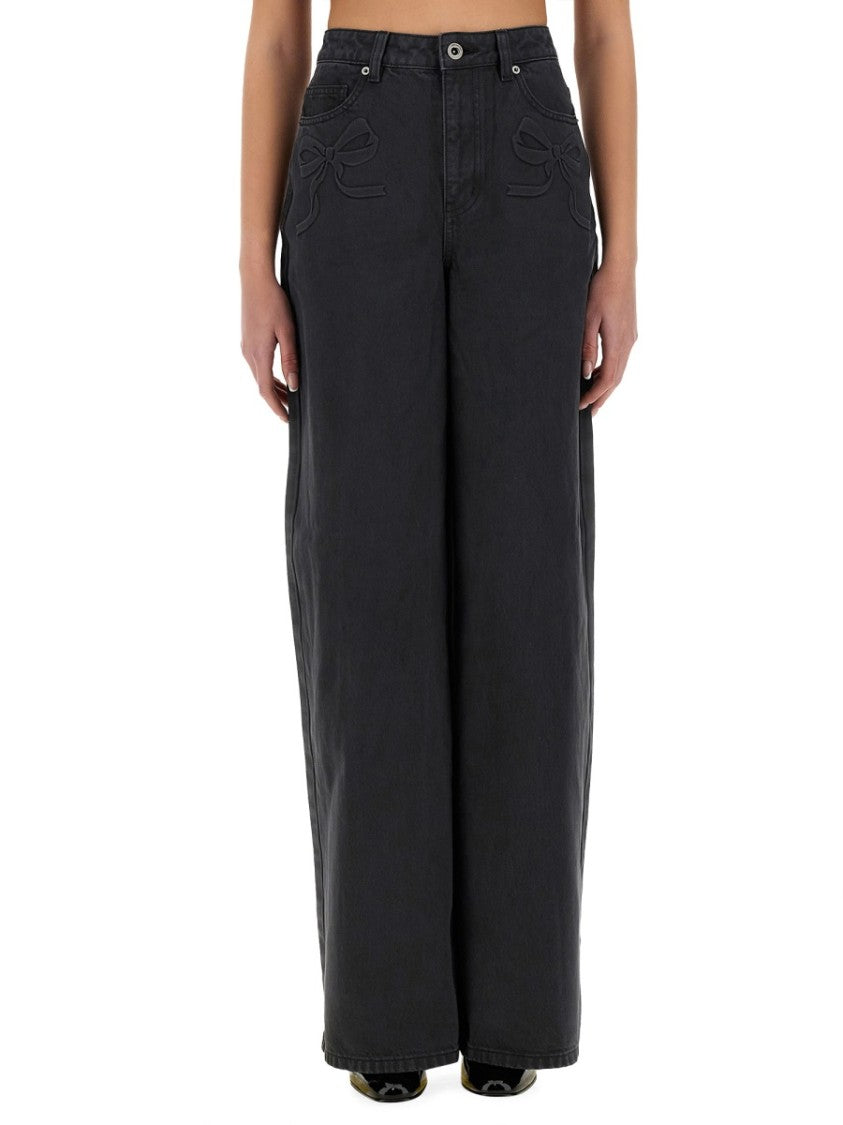 Self-Portrait Jeans With Bow Motif