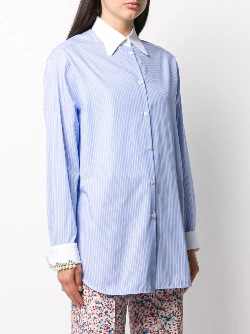 N°21 Pinstriped Long-Line Shirt