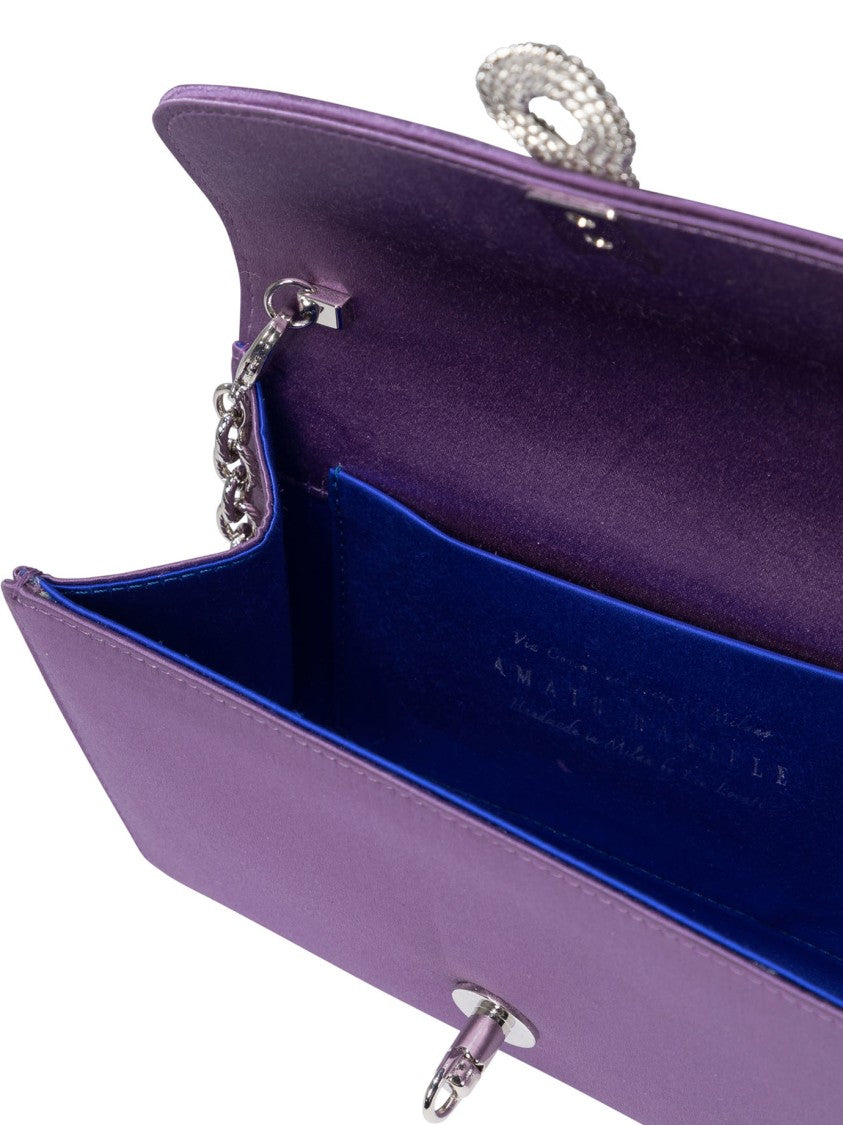 Amato Daniele Satin Crossbody Bag With Silver Clasp