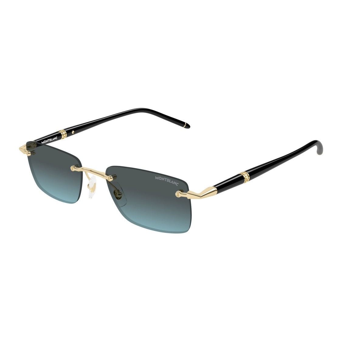 Montblanc Rimless Rectangular Sunglasses With Gradient Lenses
