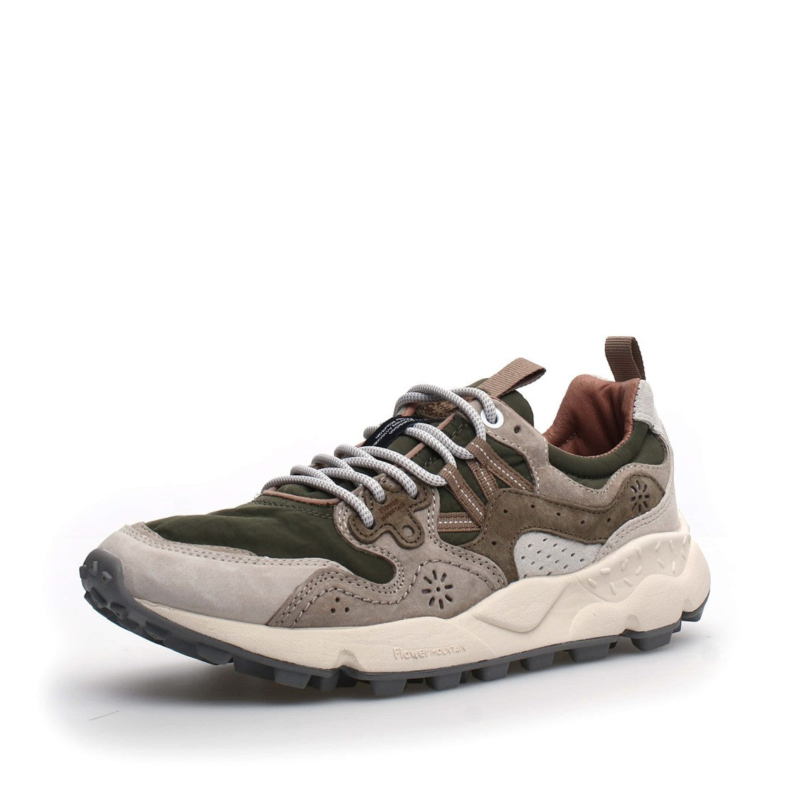 Wilton Yamano Sneakers In Off White/Beige Suede And Military Nylon