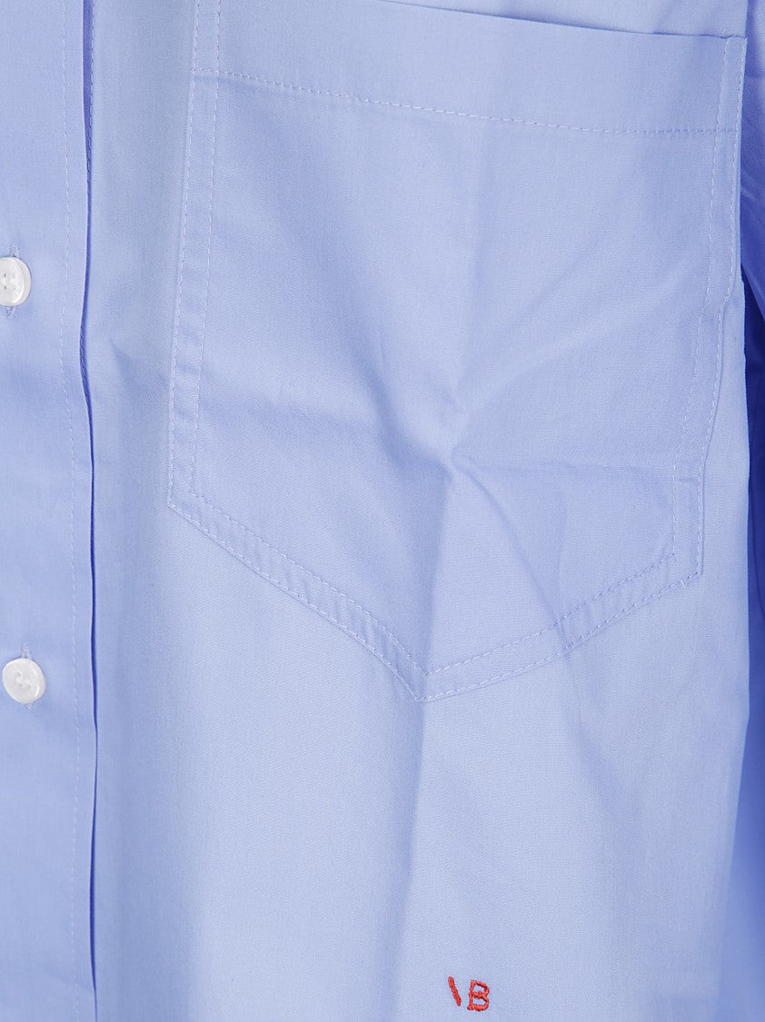 Victoria Beckham Cropped Long Sleeve Cotton Shirt