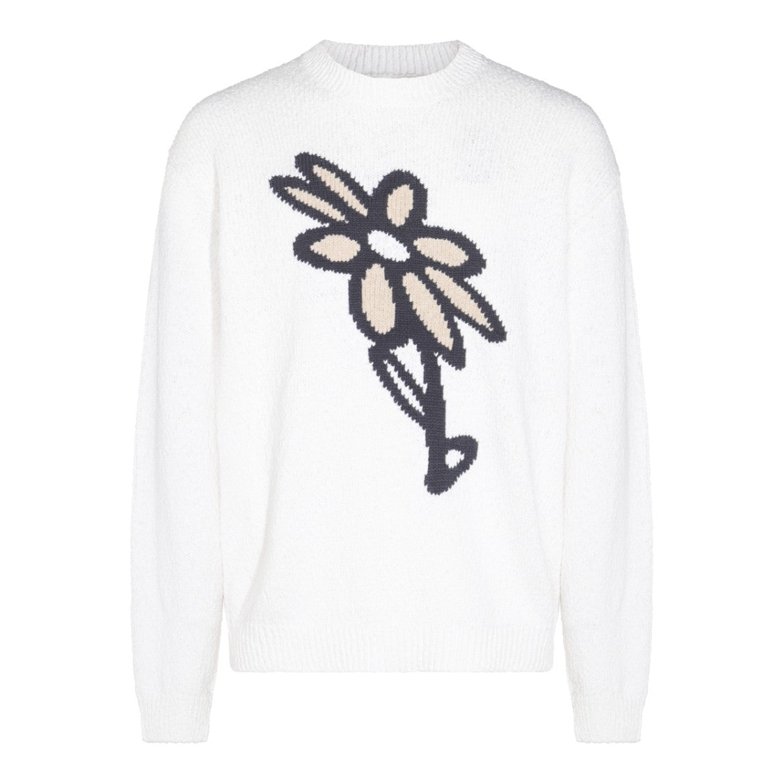 Maison Kitsuné Cotton Knit Sweater With Graphic Floral Design