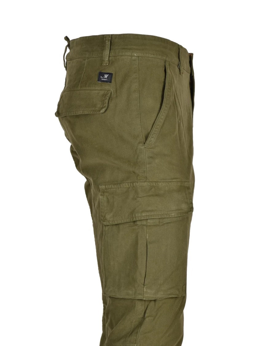 Mason's Military Green Stretch Modal-Blend Slim-Fit Pants