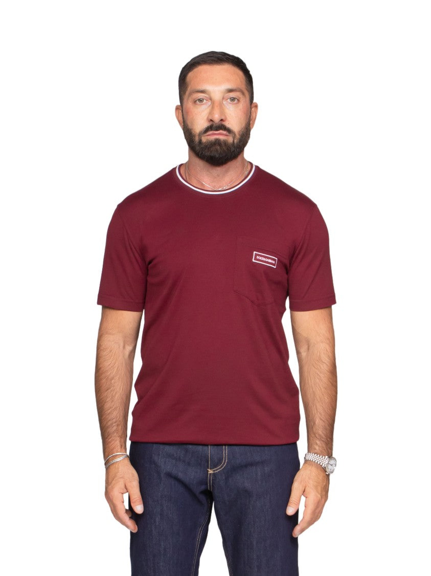Dolce & Gabbana Deep Burgundy Short-Sleeved T-Shirt