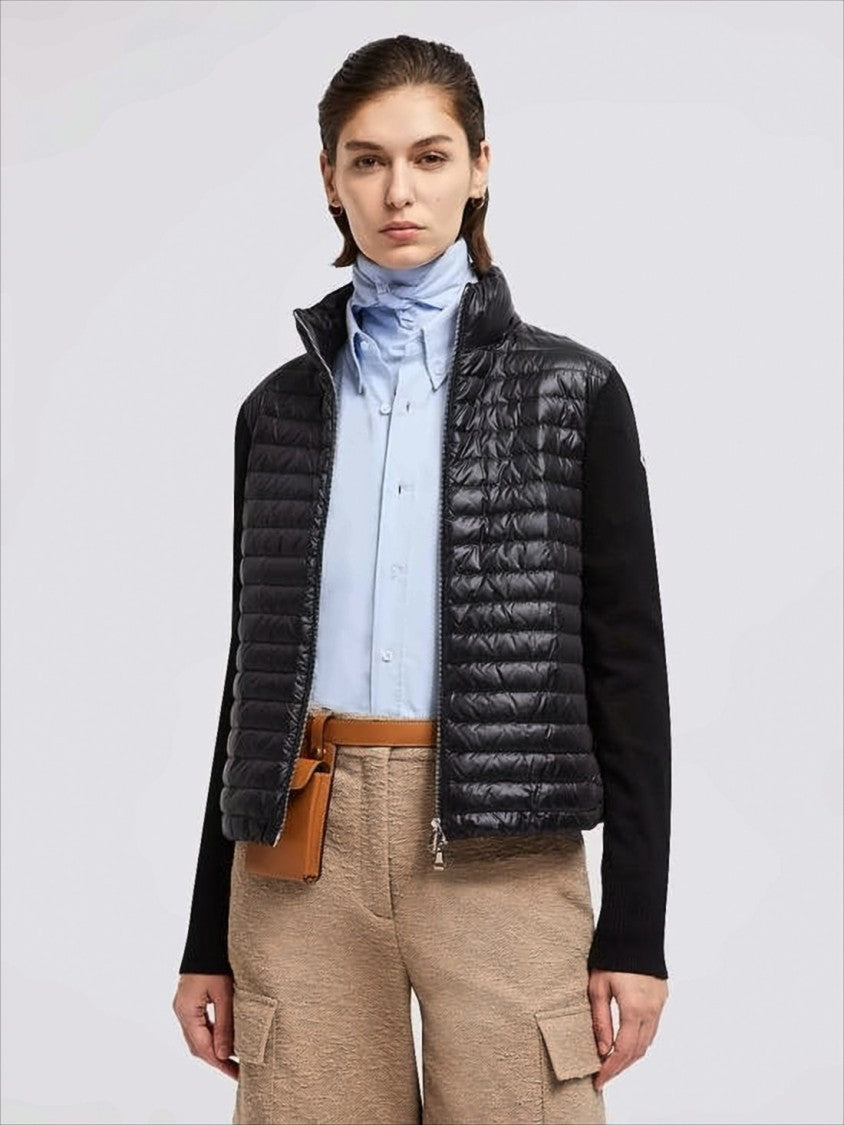Moncler Quilted Lightweightjacket With Knit Sleeves